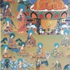 Tranh Thangka Phật A Di Đà_Cõi Cực Lạc_120x80cm