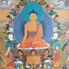 Tranh Thangka Phật A Di Đà_Cõi Cực Lạc_120x80cm