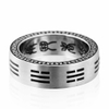 Nhẫn Khắc Bát Quái Màu Trắng Sọc, Khắc Bát Quái Bên Trong_23-27mm_Chất liệu Titan