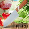 Dao làm bếp bản lớn KIWI 21 Made in Thailand cán gỗ, mũi nhọn