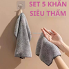 Sét 5 khăn lau bếp, lau tay siêu thấm 25x25cm