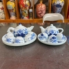 Bộ trà cúng men lam vẽ sen [GỐM SỨ BÁT TRÀNG]