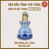 Đèn dầu dáng phình đáy men lam vẽ sen [NA] [GỐM SỨ BÁT TRÀNG]