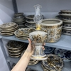 Đèn dầu thờ men rạn nổi Vẽ Vàng 24K [GỐM SỨ BÁT TRÀNG]