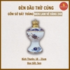 Đèn dầu sen men lam cổ vẽ vàng [GỐM SỨ BÁT TRÀNG]