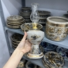 Đèn dầu thờ men rạn nổi Vẽ Vàng 24K [GỐM SỨ BÁT TRÀNG]