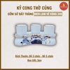 Kỷ chén cong men lam cổ vẽ vàng  [GỐM SỨ BÁT TRÀNG]