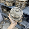 Bát nước (Bát Sâm) men rạn nổi Vẽ Vàng 24K [GỐM SỨ BÁT TRÀNG]