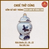 Choé thờ gạo muối men lam cổ vẽ vàng [GỐM SỨ BÁT TRÀNG]