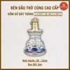Đèn dầu dáng tầng vẽ vàng men lam vẽ sen [GỐM SỨ BÁT TRÀNG]