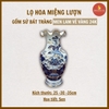Lọ hoa miệng lượn men lam cổ vẽ vàng [GỐM SỨ BÁT TRÀNG]