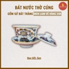 Bát nước (Bát Sâm) men lam vẽ sen Vẽ Vàng [GỐM SỨ BÁT TRÀNG]