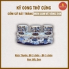 Kỷ chén cong men lam cổ vẽ vàng  [GỐM SỨ BÁT TRÀNG]
