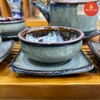 Bộ ấm chén hỏa biến ghi xám chén dẹt