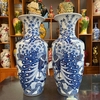 Lọ hoa H60cm Chim hoa men lam [GỐM SỨ BÁT TRÀNG]