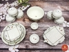 Bộ bát đĩa men kem vẽ cà rốt số 2