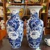 Lọ hoa H60cm Sen cá men lam [GỐM SỨ BÁT TRÀNG]