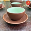 Bộ ấm chén gốm chóp chỉ miệng