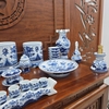 Đèn dầu dáng phình đáy men lam vẽ sen [NA] [GỐM SỨ BÁT TRÀNG]