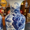 Lọ hoa H60cm Sen cá men lam [GỐM SỨ BÁT TRÀNG]