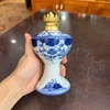 Đèn dầu thờ dáng vai vuông men lam vẽ sen [GỐM SỨ BÁT TRÀNG]