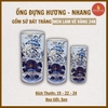 Ống hương sen men lam cổ vẽ vàng [GỐM SỨ BÁT TRÀNG]