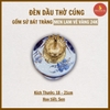 Đèn dầu sen men lam cổ vẽ vàng [GỐM SỨ BÁT TRÀNG]
