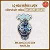 Lọ hoa miệng lượn men lam cổ vẽ vàng [GỐM SỨ BÁT TRÀNG]