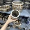 Ống hương men rạn nổi Vẽ Vàng 24K [GỐM SỨ BÁT TRÀNG]