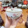 Bát cơm men kem vẽ đào hồng