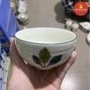 Bát cơm men kem vẽ ngò gai xanh