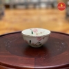 Bát mắm tròn men kem vẽ đào hồng