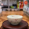 Bát tô đứng men kem vẽ đào hồng