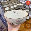Bát tô đứng men kem vẽ đào hồng