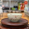 Bát tô đứng men kem vẽ đào hồng