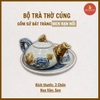Bộ trà thờ men rạn nổi vẽ Sen [GỐM SỨ BÁT TRÀNG]