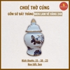 Choé thờ gạo muối men lam cổ vẽ vàng [GỐM SỨ BÁT TRÀNG]