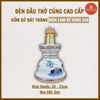 Đèn dầu dáng tầng vẽ vàng men lam vẽ sen [GỐM SỨ BÁT TRÀNG]