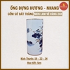 Ống hương sen men lam cổ vẽ vàng [GỐM SỨ BÁT TRÀNG]