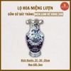 Lọ hoa miệng lượn men lam cổ vẽ vàng [GỐM SỨ BÁT TRÀNG]