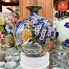 Bình hút lộc H30 Bách điểu ngàn hoa vẽ vàng kim