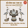 Bộ Đỉnh Hạc thờ men rạn nổi [GỐM SỨ BÁT TRÀNG]