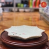 Đĩa sao men kem vẽ đào hồng