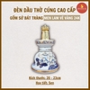 Đèn dầu dáng tầng vẽ vàng men lam vẽ sen [GỐM SỨ BÁT TRÀNG]