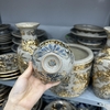 Bát thờ men rạn nổi thủ công vẽ Vàng 24K [GỐM SỨ BÁT TRÀNG]