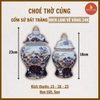 Choé thờ gạo muối men lam cổ vẽ vàng [GỐM SỨ BÁT TRÀNG]