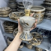 Đèn dầu thờ men rạn nổi Vẽ Vàng 24K [GỐM SỨ BÁT TRÀNG]