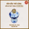 Đèn dầu sen men lam cổ [GỐM SỨ BÁT TRÀNG]