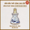 Đèn dầu dáng tầng vẽ vàng men lam vẽ sen [GỐM SỨ BÁT TRÀNG]