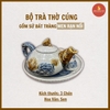 Bộ trà thờ men rạn nổi vẽ Sen [GỐM SỨ BÁT TRÀNG]